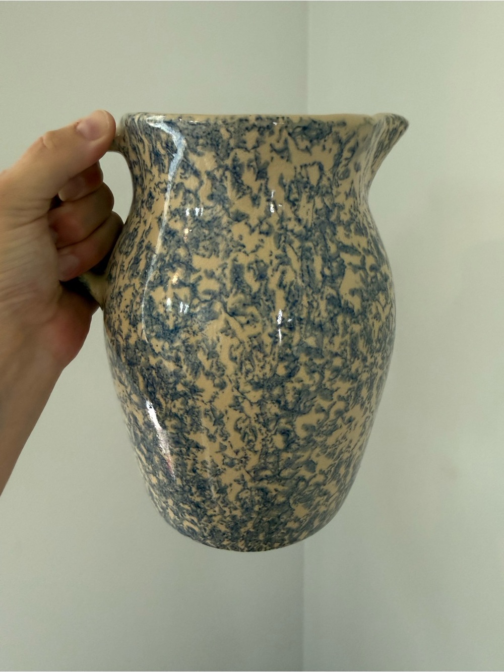 Vintage RRP Co. Roseville Ohio SPONGEWARE CROCK PITCHER